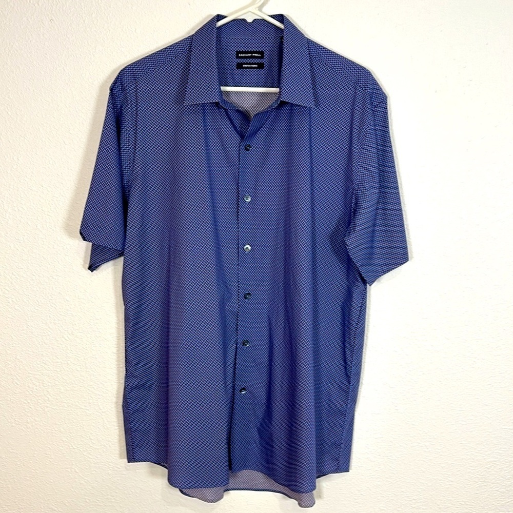 Zachary Prell Men’s Casual All Over Print Short Sleeve Button Down Shirt / XL